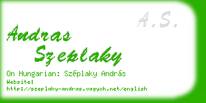 andras szeplaky business card
