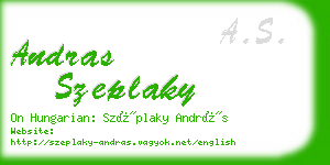 andras szeplaky business card